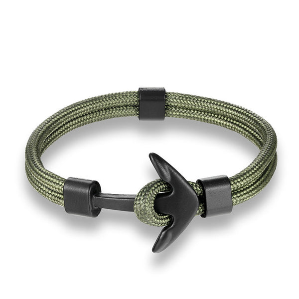 Woven Multilayer Black Anchor Bracelets