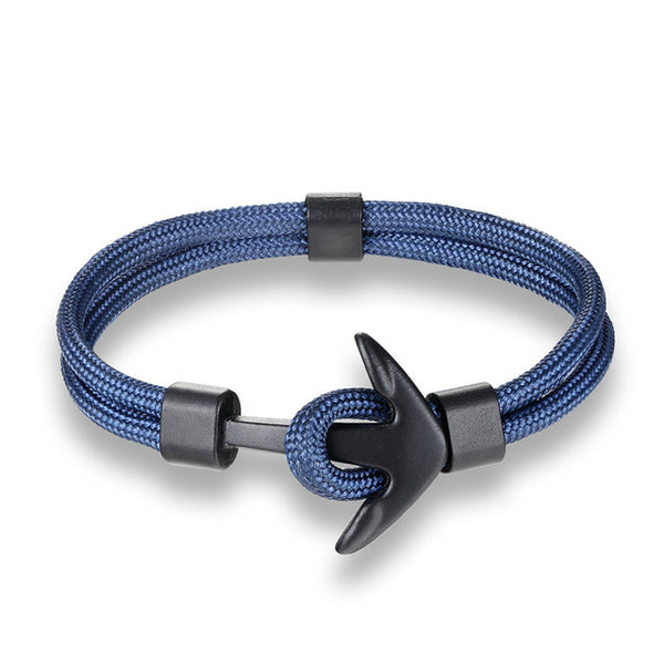 Woven Multilayer Black Anchor Bracelets