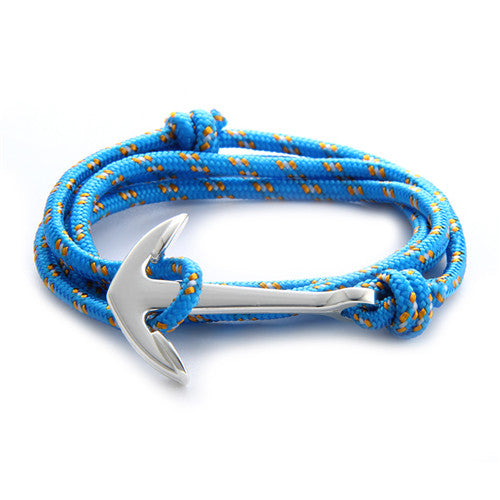 Sliver Anchor Rope Bracelets for Men & Women