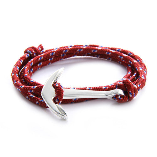 Sliver Anchor Rope Bracelets for Men & Women