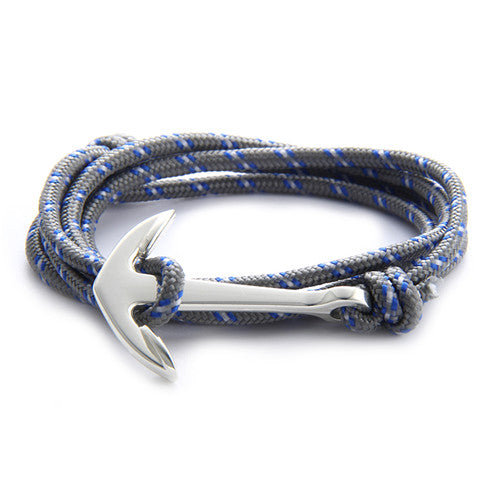 Sliver Anchor Rope Bracelets for Men & Women