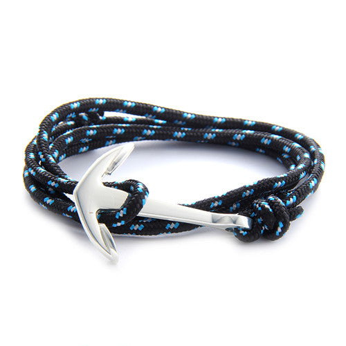 Sliver Anchor Rope Bracelets for Men & Women