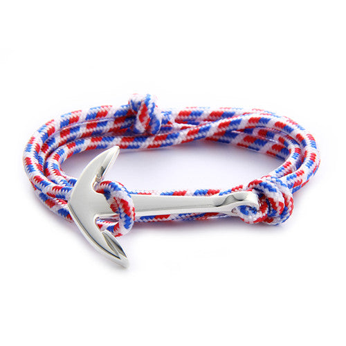 Sliver Anchor Rope Bracelets for Men & Women