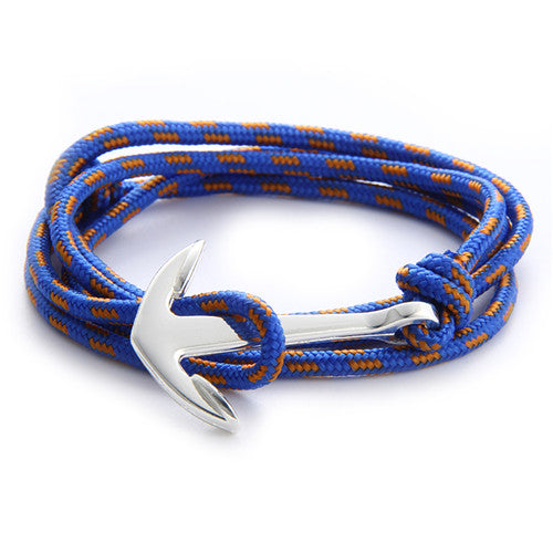 Sliver Anchor Rope Bracelets for Men & Women