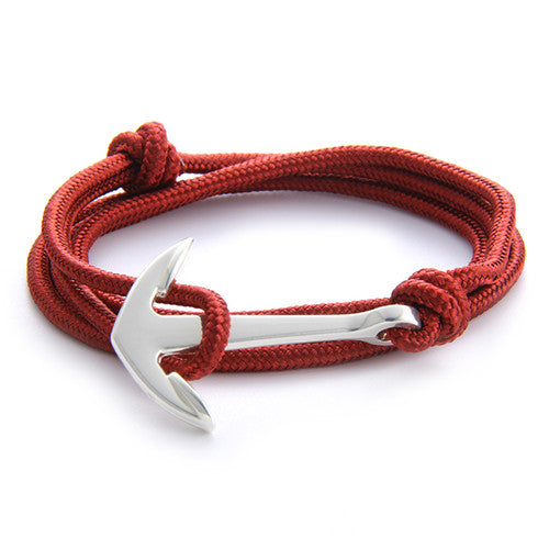 Sliver Anchor Rope Bracelets for Men & Women