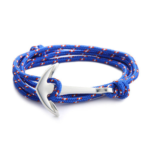 Sliver Anchor Rope Bracelets for Men & Women
