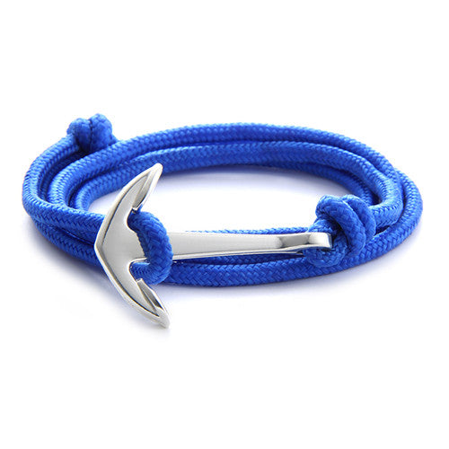 Sliver Anchor Rope Bracelets for Men & Women