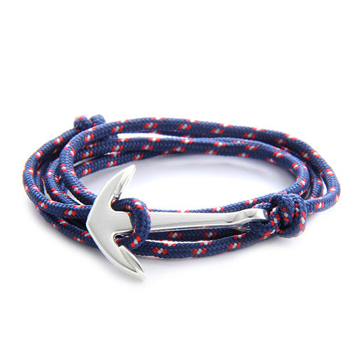 Sliver Anchor Rope Bracelets for Men & Women