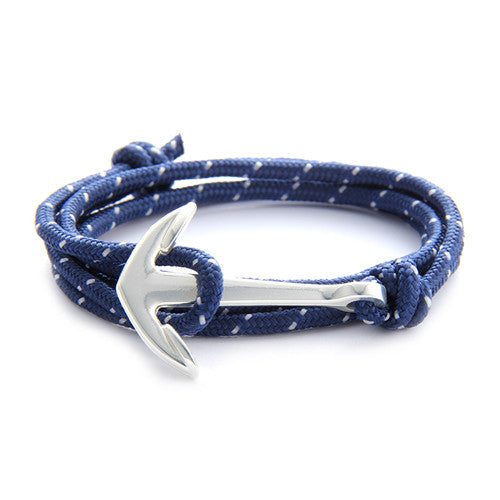 Sliver Anchor Rope Bracelets for Men & Women