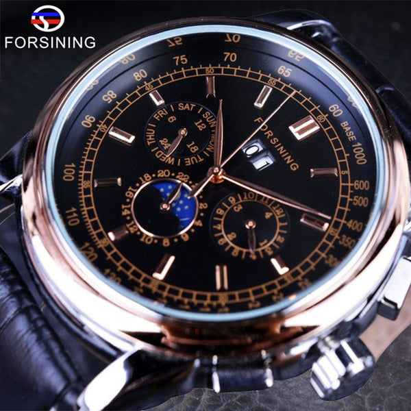 Moon Phase Shanghai Movement Rose Gold Watch