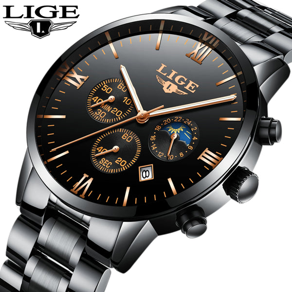 Men Sports Watches Waterproof Full Steel Quartz