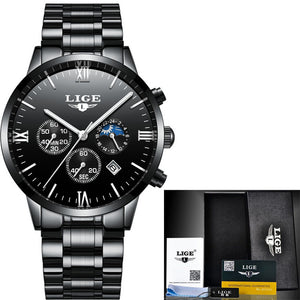 Men Sports Watches Waterproof Full Steel Quartz