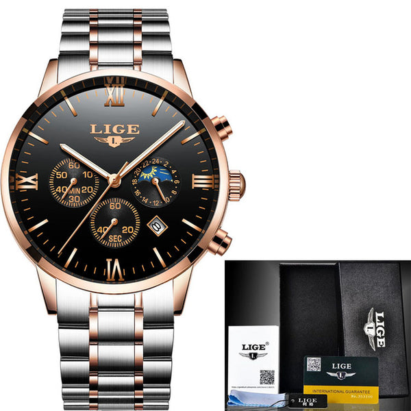 Men Sports Watches Waterproof Full Steel Quartz