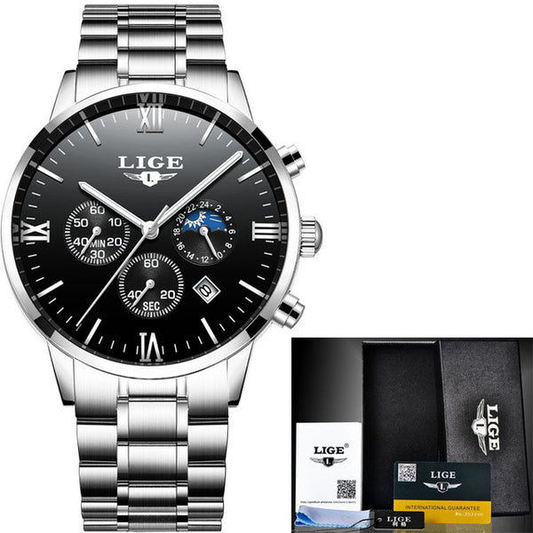 Men Sports Watches Waterproof Full Steel Quartz