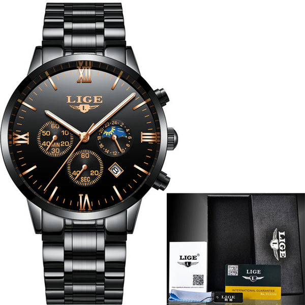 Men Sports Watches Waterproof Full Steel Quartz