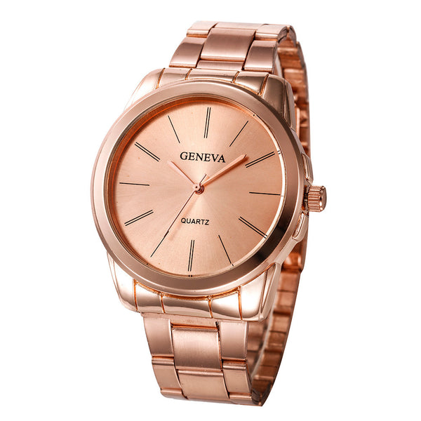 Fashion Women Men Simple Stainless Steel Analog Quartz Wrist Watch