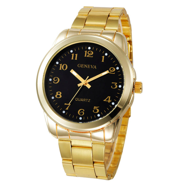 Fashion Women Men Simple Stainless Steel Analog Quartz Wrist Watch