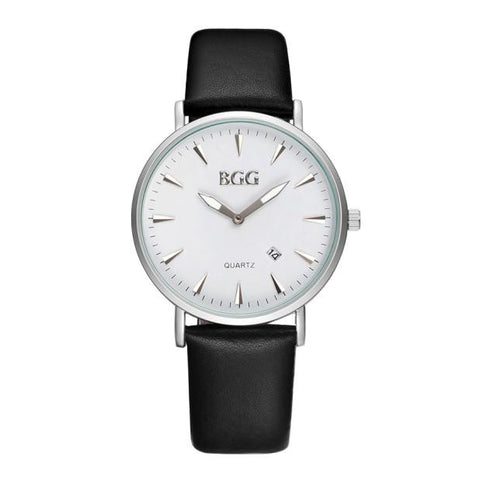 Men Calendar Leather Waterproof Date Sport Watch