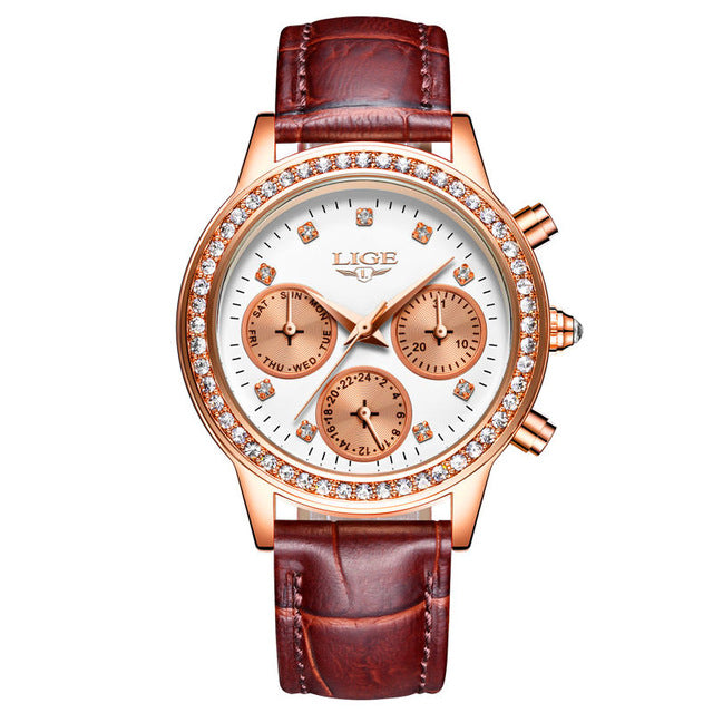 Relogio feminino Women Watches LIGE Luxury Brand