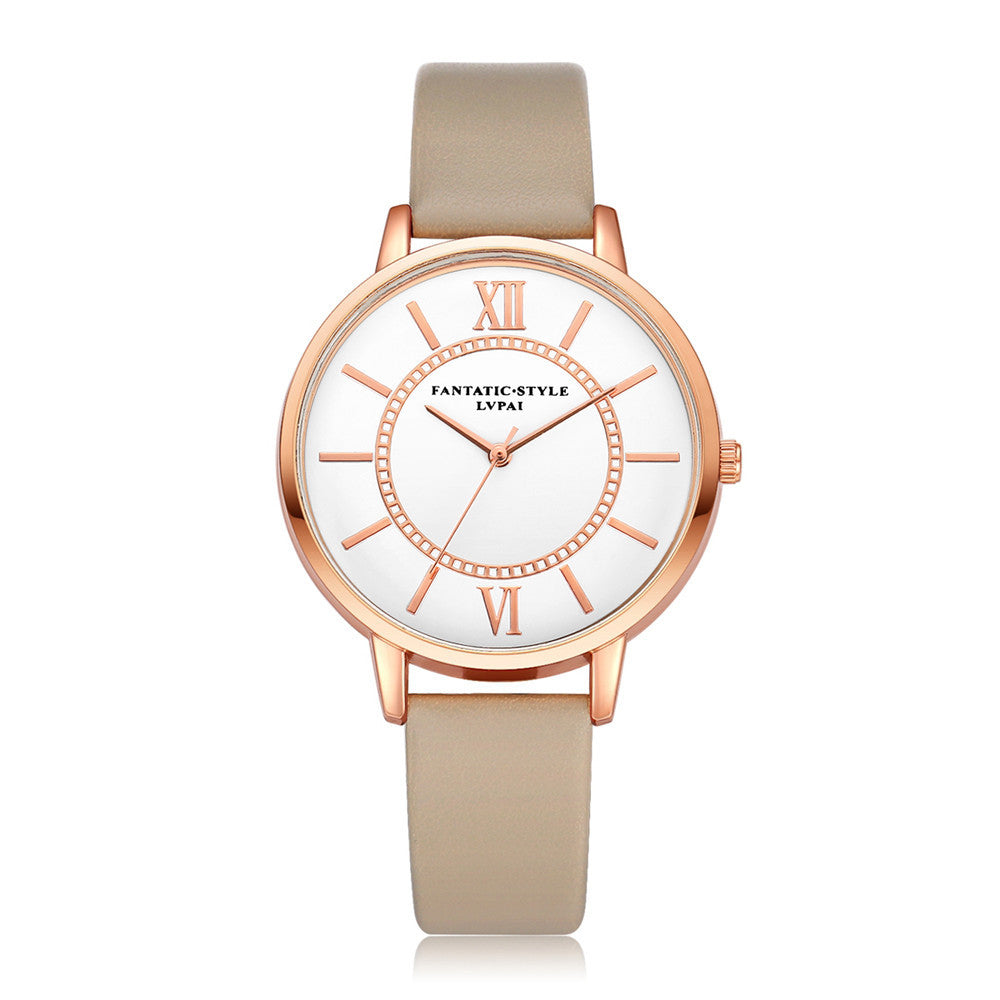 Women Roman Numeral Leather Wrist Watch