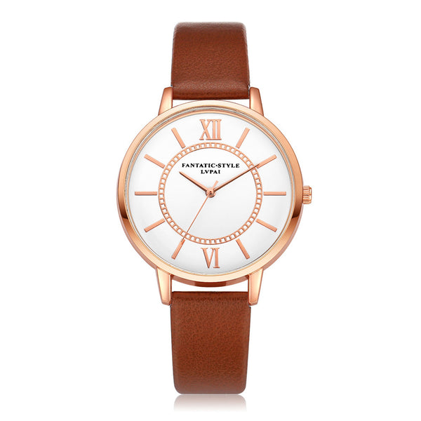 Women Roman Numeral Leather Wrist Watch