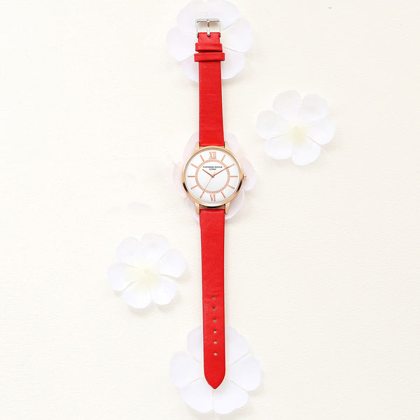Women Roman Numeral Leather Wrist Watch