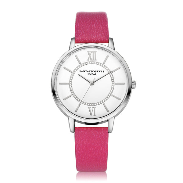 Women Roman Numeral Leather Wrist Watch