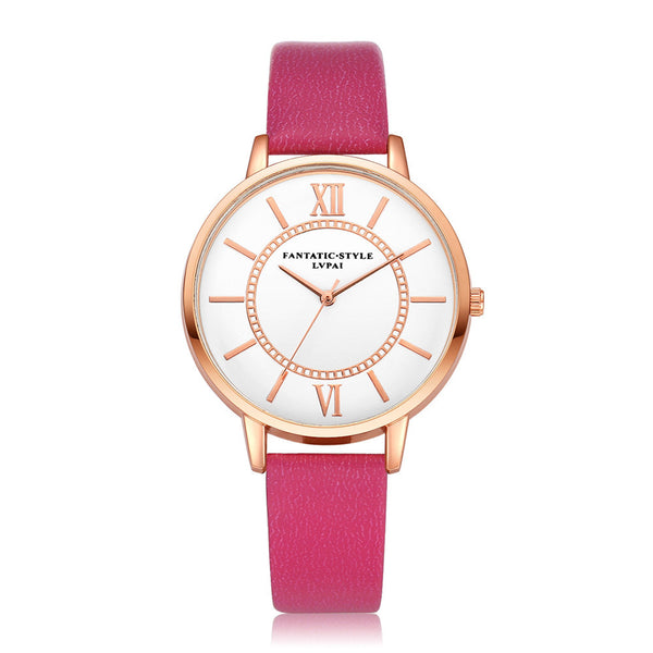 Women Roman Numeral Leather Wrist Watch