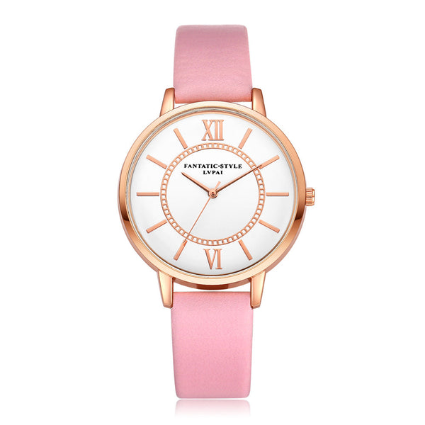 Women Roman Numeral Leather Wrist Watch