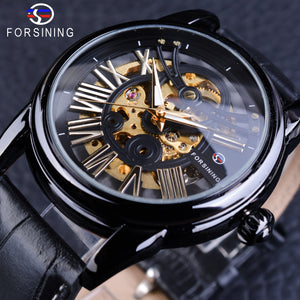 Black Bezel Retro Men Automatic Watch Luminous Hands
