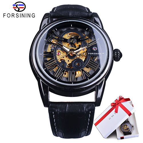 Black Bezel Retro Men Automatic Watch Luminous Hands