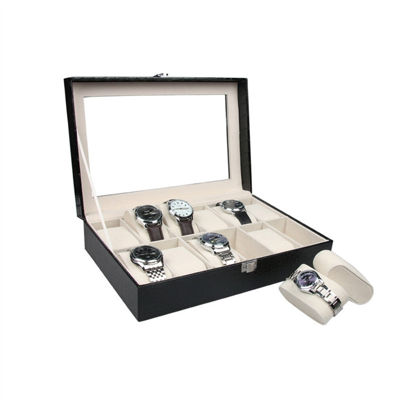 High Quality Watch Box Mens Black PU