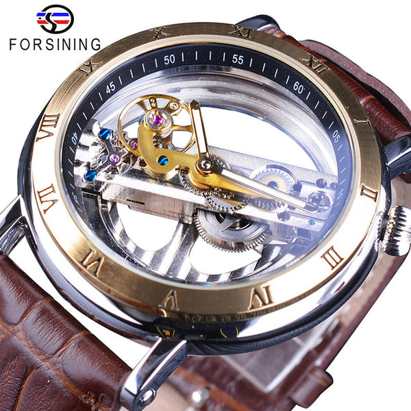 Minimalism Design Silver Steel Waterproof Steampunk Wrist Watch