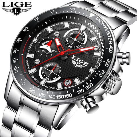 Military Quartz Watch Men Full Steel Business Waterproof Clock