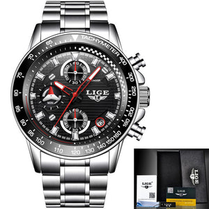 Military Quartz Watch Men Full Steel Business Waterproof Clock
