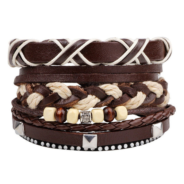 New Fashion accessories anchor Bead Leather Bracelets