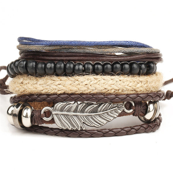 New Fashion accessories anchor Bead Leather Bracelets