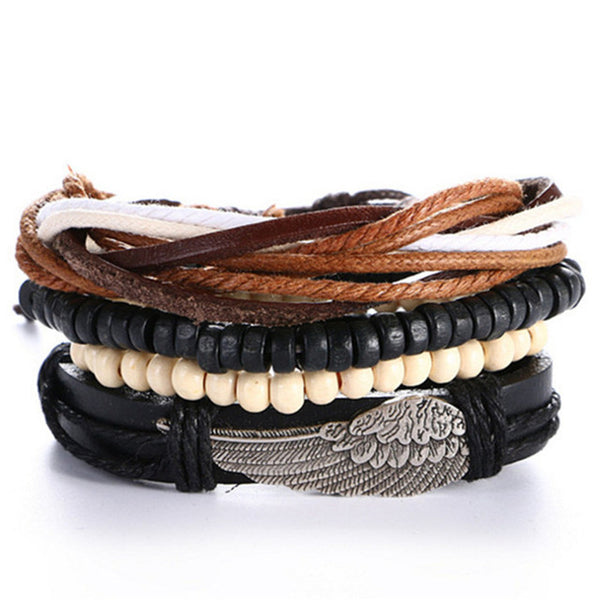 New Fashion accessories anchor Bead Leather Bracelets