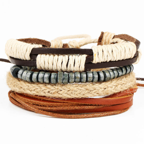 New Fashion accessories anchor Bead Leather Bracelets
