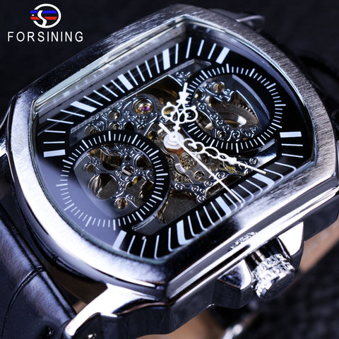 Winner 2016 Retro Classic Designer Silver Stainless Steel Case Men Watches Top Brand Luxury Mechanical Automatic Watch Clock Men