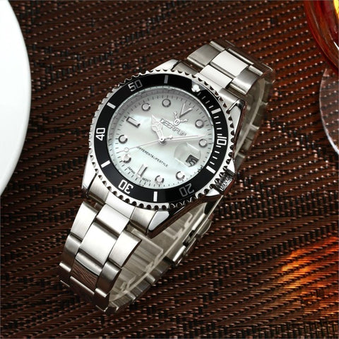 Gold Watch Men GMT Rotatable Bezel Sapphire Glass Stainless steel