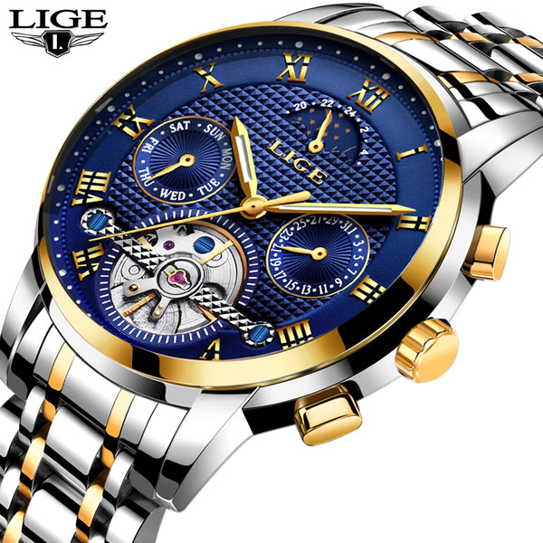 New 2018 LIGE Brand Watch Men Top Luxury
