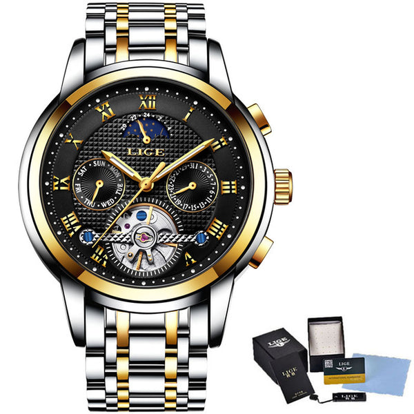 New 2018 LIGE Brand Watch Men Top Luxury