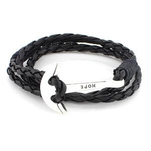 Hot sell 40cm PU Leather Men Bracelet