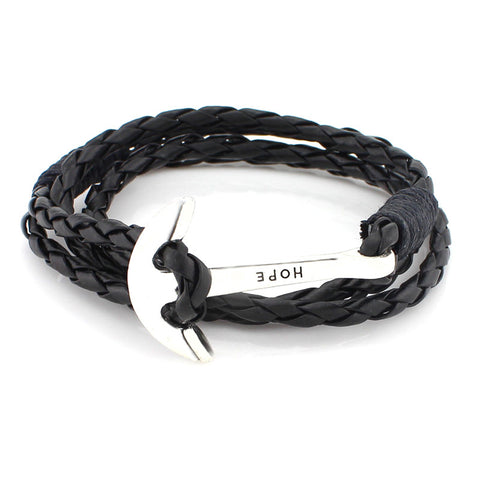Hot sell 40cm PU Leather Men Bracelet